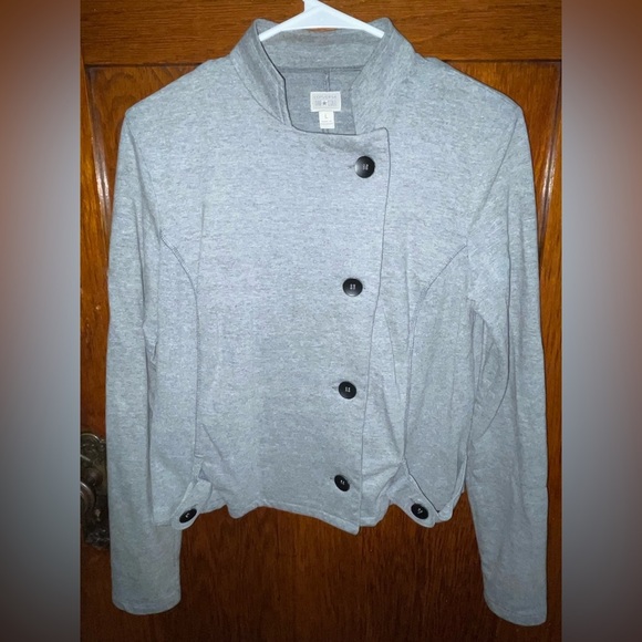 Converse Women's Long Sleeve Button Sweater Gray L - Picture 1 of 4